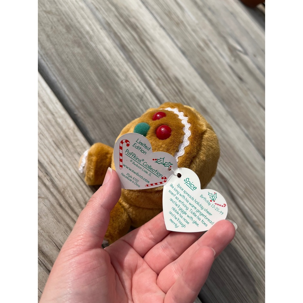 Puffkins Collection Spice Gingerbread Man Plush Toy Limited Edition 1994 - Picture 6 of 7